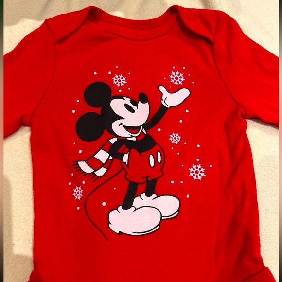 Disney Red Christmas Mickey Mouse Bodysuit - Picture 3 of 4